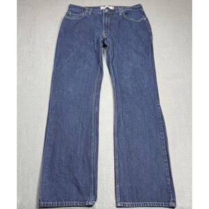 Levis 505 Jeans Mens 36x34 Straight Fit Indigo Cowboy Ranch Rodeo Farm Denim